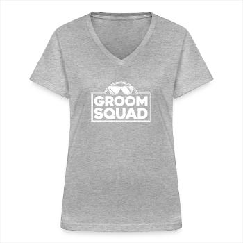 Escouade de palefrenier - T-shirt col V Femme - gris chiné - Devant - Lela (165cm)
