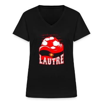 Lautre Lautern Kaiserslautern Pfalz Pfälzisch Fan - Women's V-neck T-shirt - black - Front - Lela (165cm)