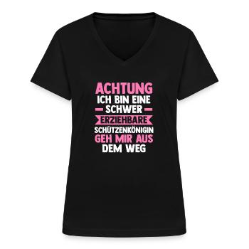 Schützenverein Schützenfest Schützenkönig - Frauen-T-Shirt mit V-Ausschnitt - Schwarz - Vorne - Lela (165cm)