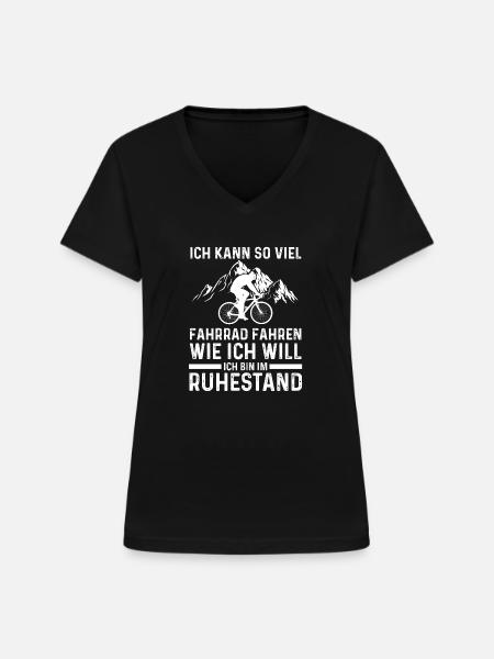 Fahrrad Rentner Fahrräder Geschenk - Frauen-T-Shirt mit V-Ausschnitt - Schwarz
