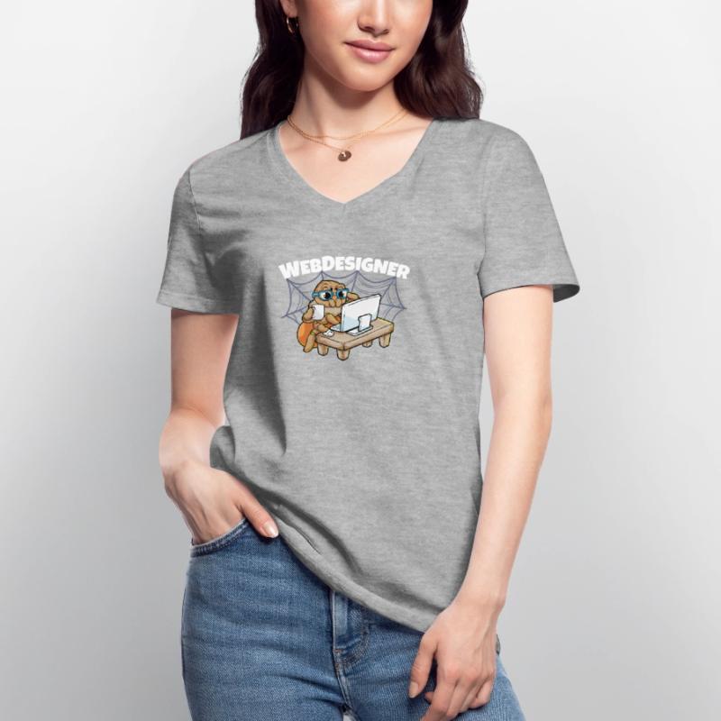 Webdesign Spider Programming Programmer IT Frauen-T-Shirt mit V-Ausschnitt