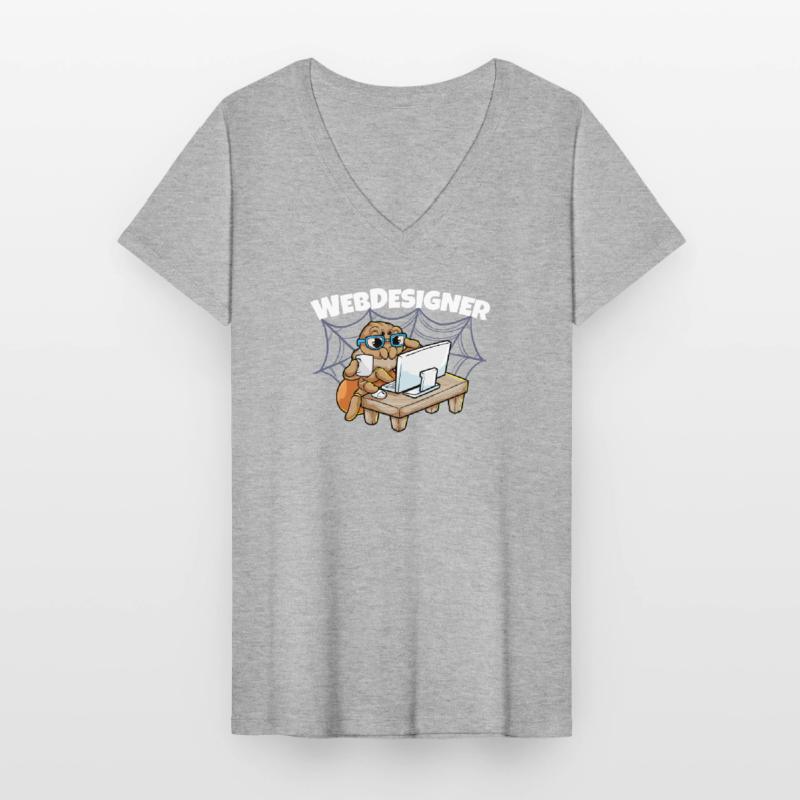 Webdesign Spider Programming Programmer IT Frauen-T-Shirt mit V-Ausschnitt