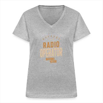 Radio Operator - Women's V-neck T-shirt - sports grey - Front - Lela (165cm)