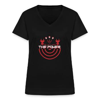 Darts You Can't Unplug The Power - Women's V-neck T-shirt - black - Front - Lela (165cm)