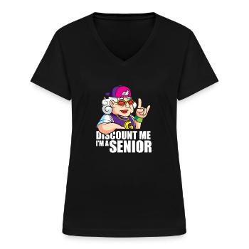 Rentner Rente - Frauen-T-Shirt mit V-Ausschnitt - Schwarz - Vorne - Lela (165cm)