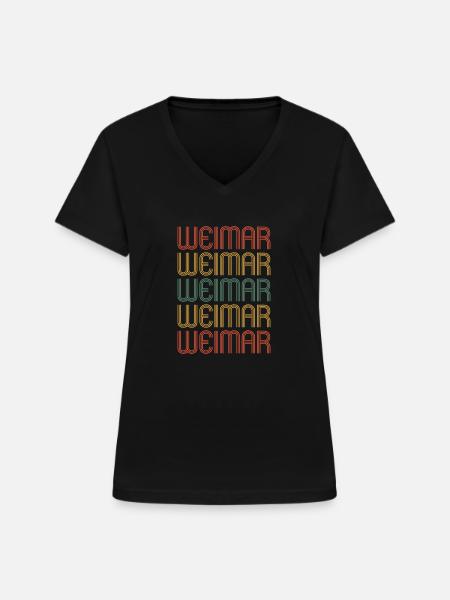 Weimarerin Weimarer Weimar - Frauen-T-Shirt mit V-Ausschnitt - Schwarz
