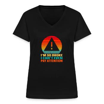 Humour noir - T-shirt col V Femme - noir - Devant - Lela (165cm)