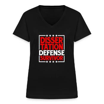 Dissertation Defense Survivor 8 - Frauen-T-Shirt mit V-Ausschnitt - Schwarz - Vorne - Lela (165cm)