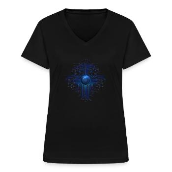 Maschinelles Lernen, KI, Deep-Learning-Programmierer - Frauen-T-Shirt mit V-Ausschnitt - Schwarz - Vorne - Lela (165cm)