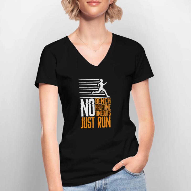 Pas de banc, pas de mi-temps, pas de temps mort, juste 3 points d’arrêt T-shirt col V Femme