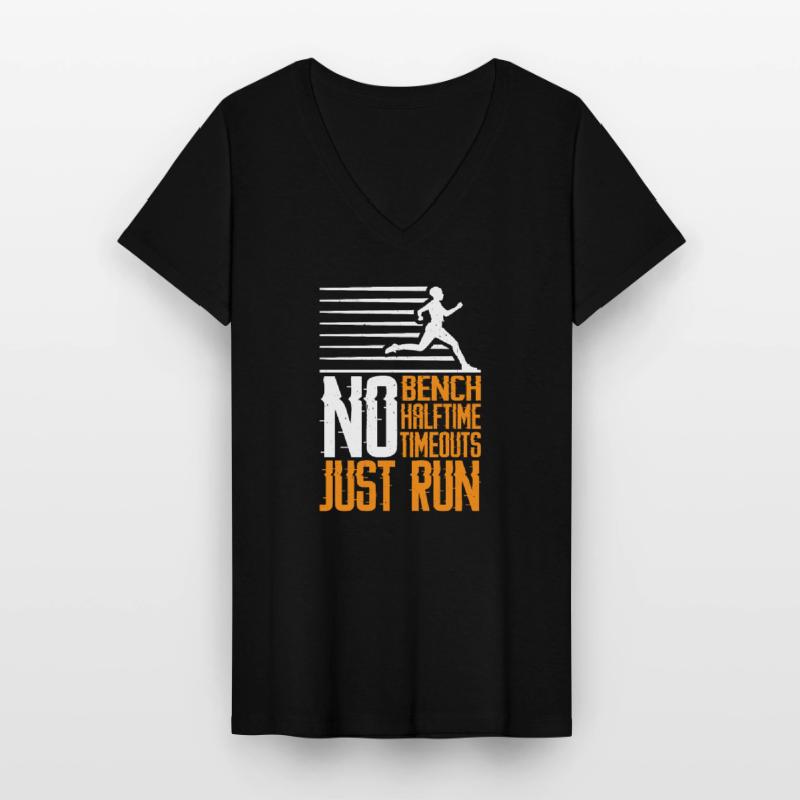 Pas de banc, pas de mi-temps, pas de temps mort, juste 3 points d’arrêt T-shirt col V Femme