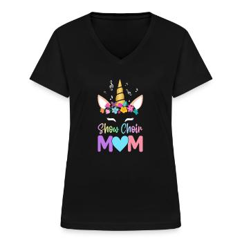 Chant choral Chanteur de chorale - T-shirt col V Femme - noir - Devant - Lela (165cm)