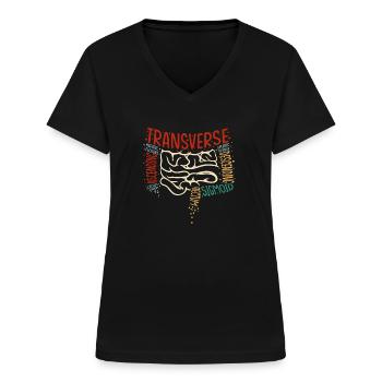 Gastroenterologie Endoskopie Koloskopie - Frauen-T-Shirt mit V-Ausschnitt - Schwarz - Vorne - Lela (165cm)