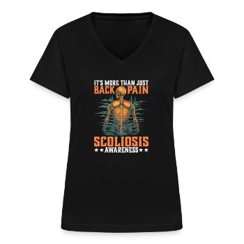 It's More Than Just Back Pain 11 - Women's V-neck T-shirt - black - Front - Lela (165cm)