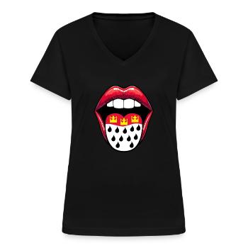 Köln Karneval Kölner Wappen Kölner Veedel Kölle - Frauen-T-Shirt mit V-Ausschnitt - Schwarz - Vorne - Lela (165cm)