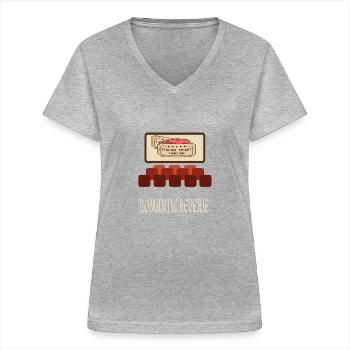 Film Movie Lovers Retro Vintage Classic Cinema TV - Women's V-neck T-shirt - sports grey - Front - Lela (165cm)