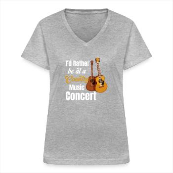 I'd rather be at a country concert - Women's V-neck T-shirt - sports grey - Front - Lela (165cm)