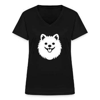 Spitz - Frauen-T-Shirt mit V-Ausschnitt - Schwarz - Vorne - Lela (165cm)