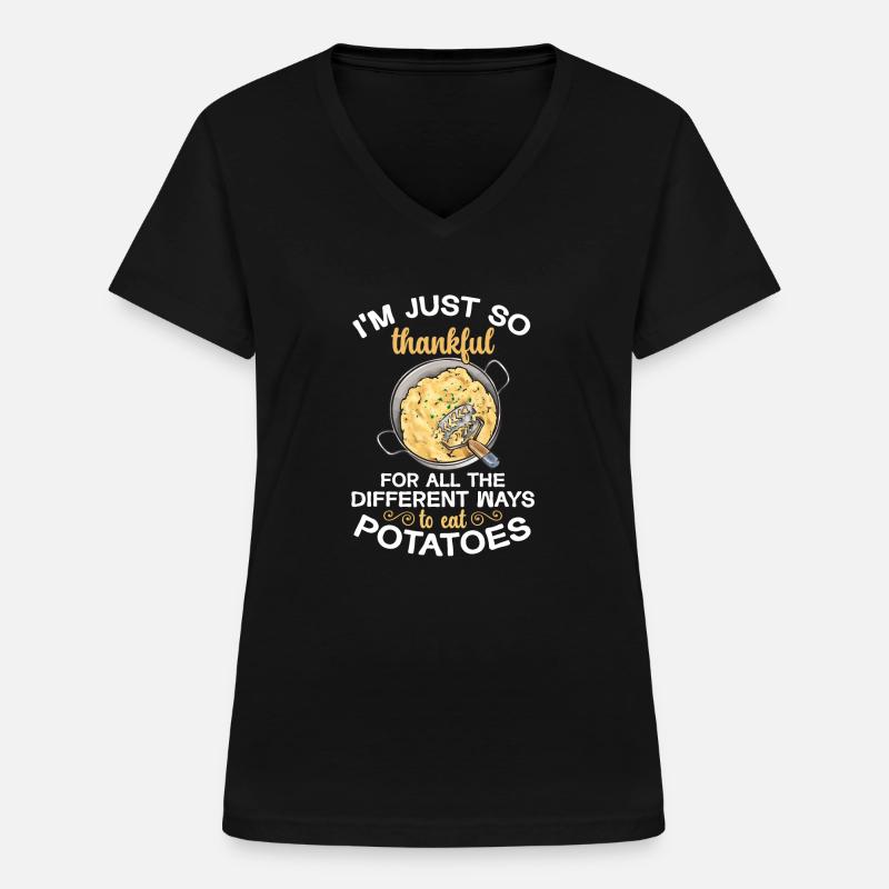 Mashed potatoes Mashed potatoes - Women's V-neck T-shirt - black