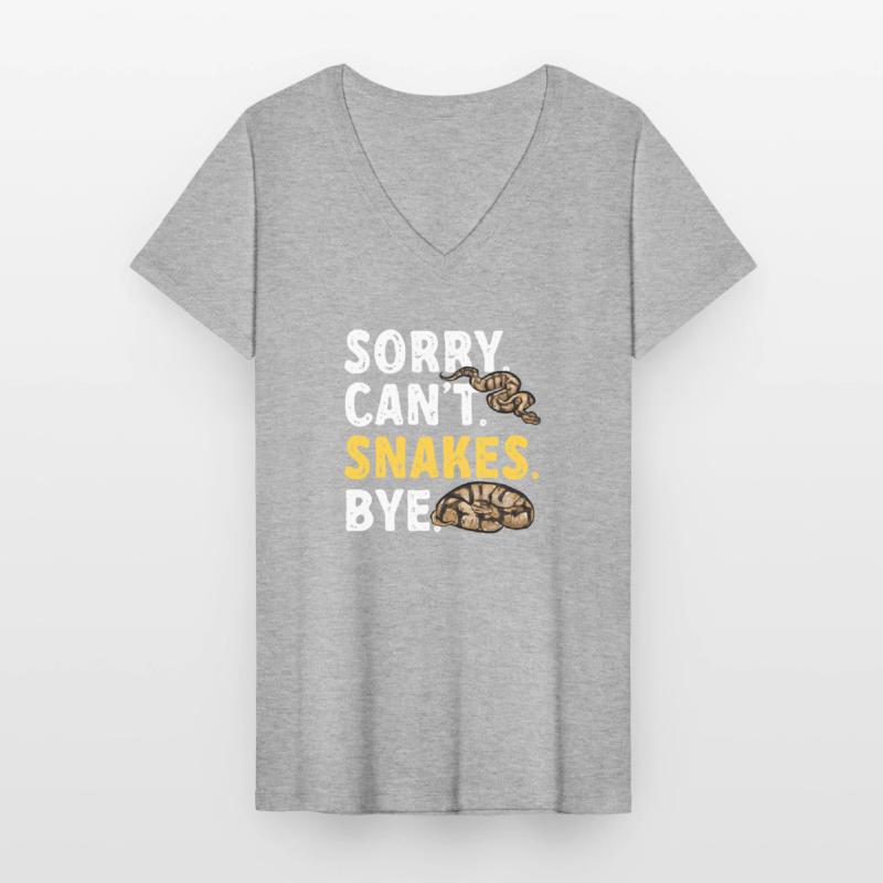 Ball Python Snake King Python T-shirt col V Femme