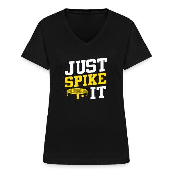 Just Spike It Roundnet Enthousiaste - T-shirt col V Femme - noir - Devant - Lela (165cm)