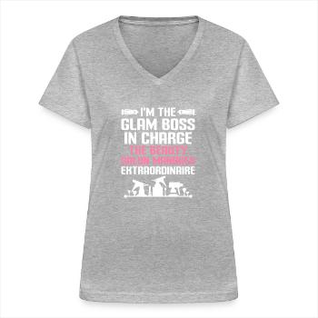 SPA-Manager Job Wellness Lustiges SPA-Management Sayi - Frauen-T-Shirt mit V-Ausschnitt - Grau meliert - Vorne - Lela (165cm)