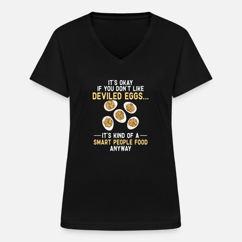 Stuffed Eggs Deviled Eggs - Women's V-neck T-shirt - black