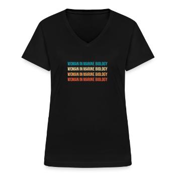 Frauen In Der Meeresbiologie Meeresbiologin - Frauen-T-Shirt mit V-Ausschnitt - Schwarz - Vorne - Lela (165cm)
