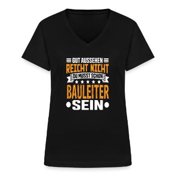 Directeur de la construction Gestion de la construction Meilleur directeur de la construction - T-shirt col V Femme - noir - Devant - Lela (165cm)