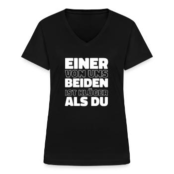 Schwarzer Humor - Frauen-T-Shirt mit V-Ausschnitt - Schwarz - Vorne - Lela (165cm)