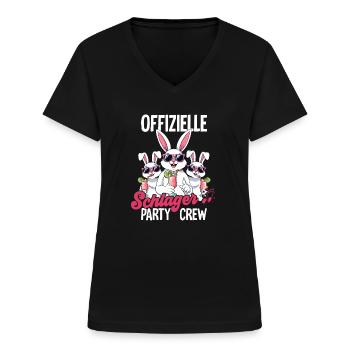Schlager - Frauen-T-Shirt mit V-Ausschnitt - Schwarz - Vorne - Lela (165cm)