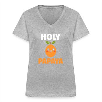 Papaya - Frauen-T-Shirt mit V-Ausschnitt - Grau meliert - Vorne - Lela (165cm)