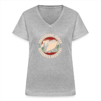 Hr Assistant - Women's V-neck T-shirt - sports grey - Front - Lela (165cm)