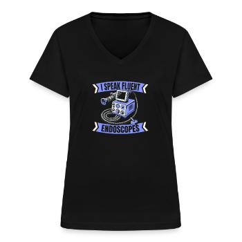 Endoscopy Technician - Women's V-neck T-shirt - black - Front - Lela (165cm)
