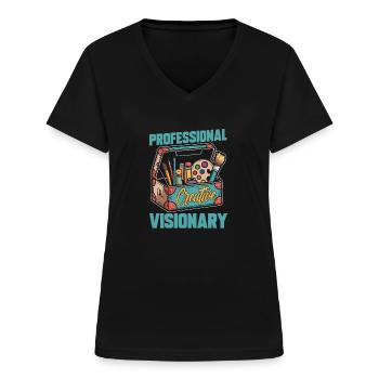 Creative Director - Women's V-neck T-shirt - black - Front - Lela (165cm)