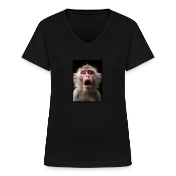 Macaque Macaque - Women's V-neck T-shirt - black - Front - Lela (165cm)