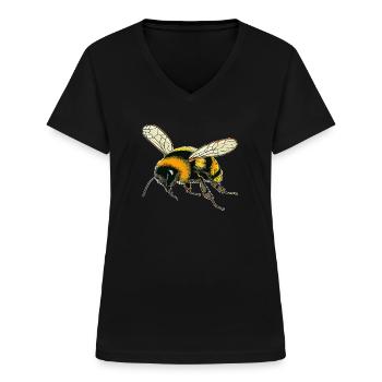 HUMMELN KONTUR - Frauen-T-Shirt mit V-Ausschnitt - Schwarz - Vorne - Lela (165cm)