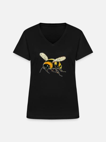 HUMMELN KONTUR - Frauen-T-Shirt mit V-Ausschnitt - Schwarz
