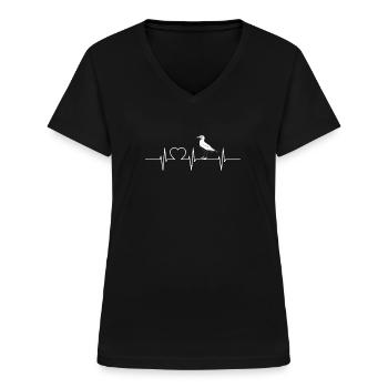 Möwen Möwe - Frauen-T-Shirt mit V-Ausschnitt - Schwarz - Vorne - Lela (165cm)