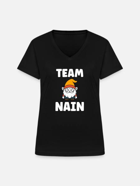 Zwerg - Frauen-T-Shirt mit V-Ausschnitt - Schwarz