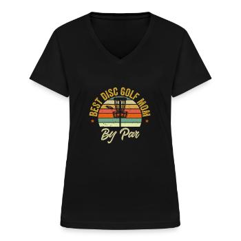 Discgolf Disc Golf Frisbee - Frauen-T-Shirt mit V-Ausschnitt - Schwarz - Vorne - Lela (165cm)
