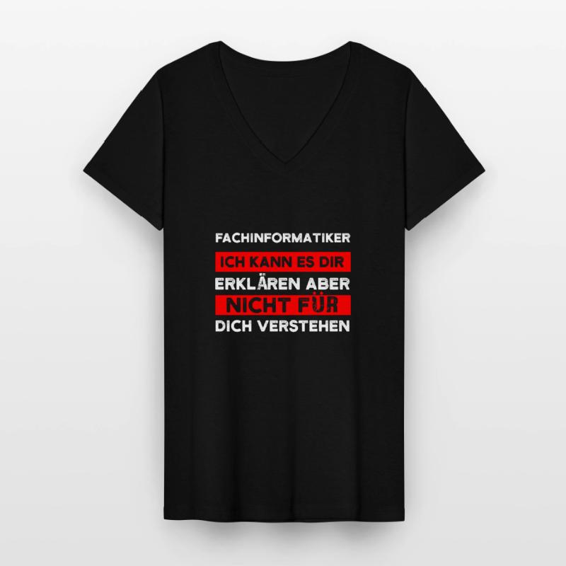 Fachinformatiker Beruf Programmierer Geschenk Frauen-T-Shirt mit V-Ausschnitt