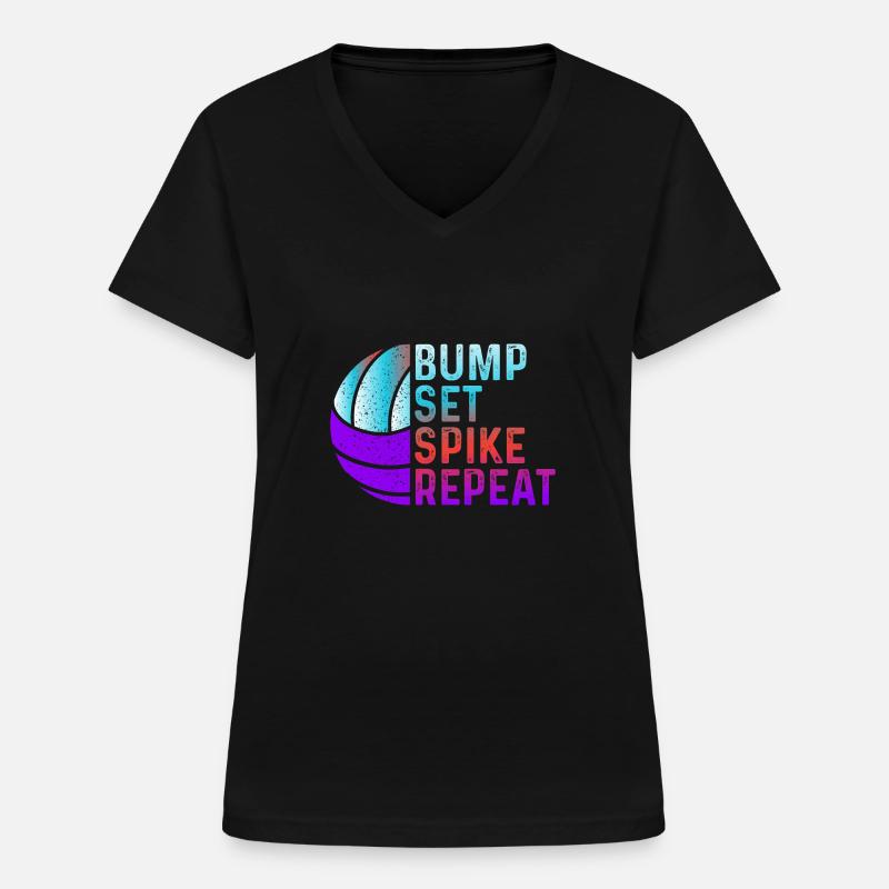 Volleyball - Women's V-neck T-shirt - black