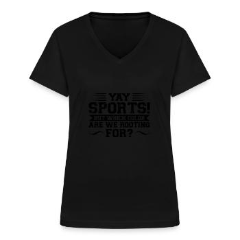 Sportspiel Sportmannschaft Geschenk - Frauen-T-Shirt mit V-Ausschnitt - Schwarz - Vorne - Lela (165cm)