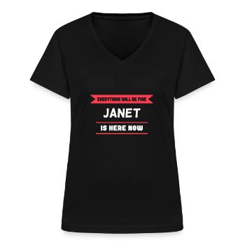 Janet Name Saying für stolze Janets - Frauen-T-Shirt mit V-Ausschnitt - Schwarz - Vorne - Lela (165cm)