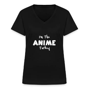 Je suis l’anime Turquie - T-shirt col V Femme - noir - Devant - Lela (165cm)