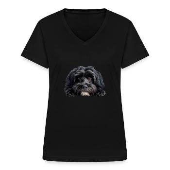Havanais - T-shirt col V Femme - noir - Devant - Lela (165cm)