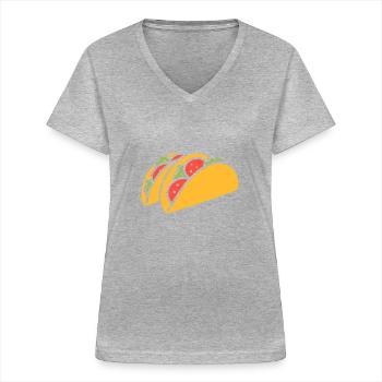 Tacos - Women's V-neck T-shirt - sports grey - Front - Lela (165cm)