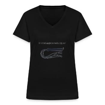 Erziehungsberechtigter SM Bondage BDSM Geschenk - Frauen-T-Shirt mit V-Ausschnitt - Schwarz - Vorne - Lela (165cm)