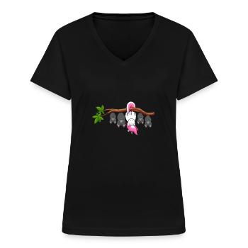Be Different Unicorn Black Bats Unicorn Lover - Women's V-neck T-shirt - black - Front - Lela (165cm)